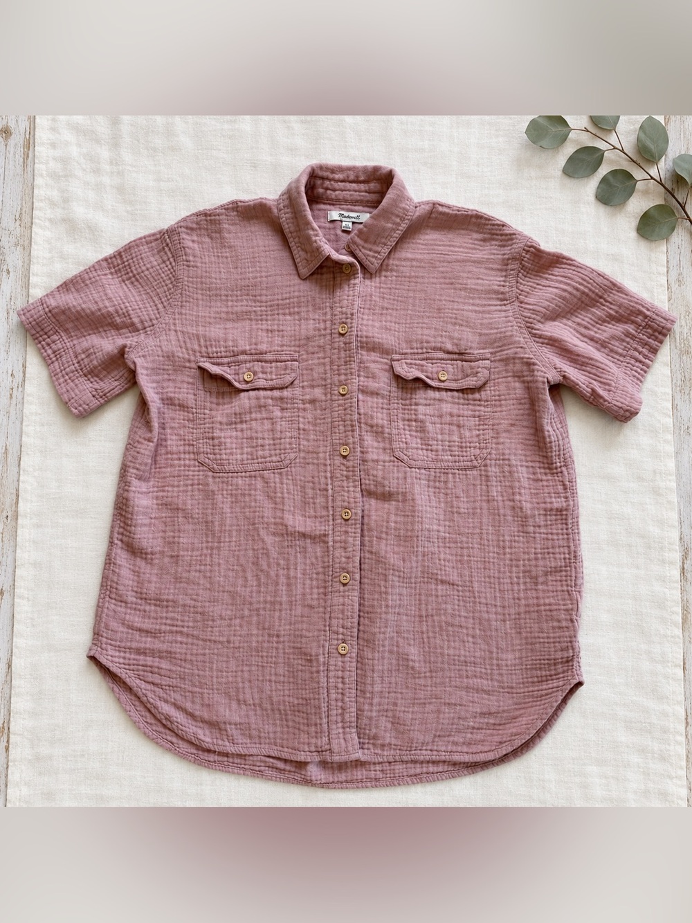 Madewell Men’s Dusty Rose Quilted Cotton Button-Down Shirt